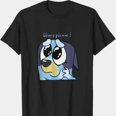 Bluey Please! Adorable Cartoon Graphic T Shirt