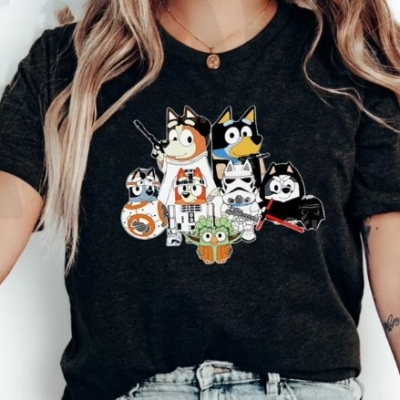 Retro Bluey Star Wars Mashup T Shirt